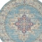 Homeroots 5 ft. Round Light Blue Distressed Medallion Area Rug 385335 - alternate 3
